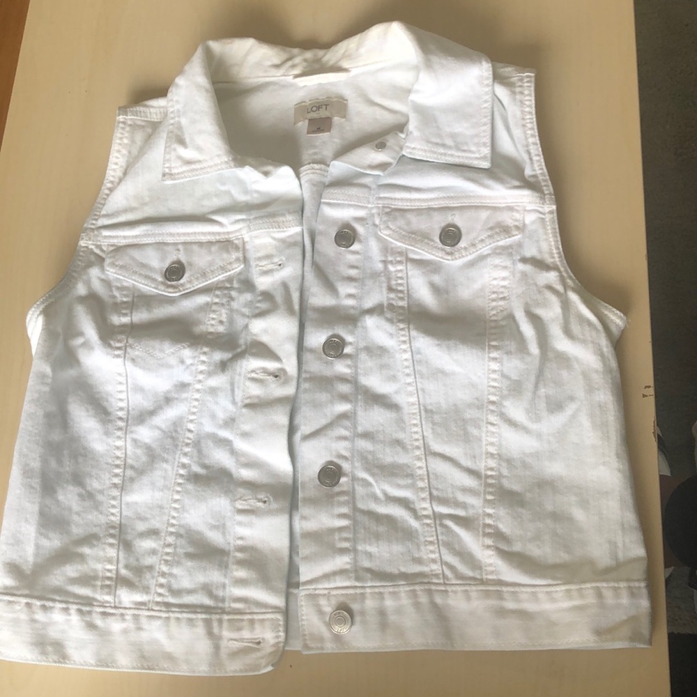 White Jean Vest